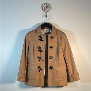 Women Medium Banana Republic Camel Tan Toggle Pea Classic Coat Wool Blend